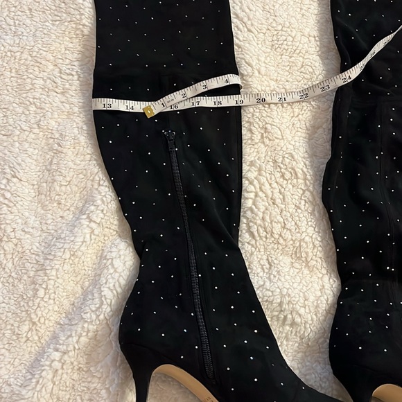Black thigh high boots with rhinestones - size 81/2 - Picture 9 of 9